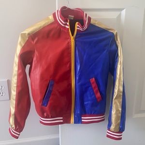Harley Quinn faux leather jacket.